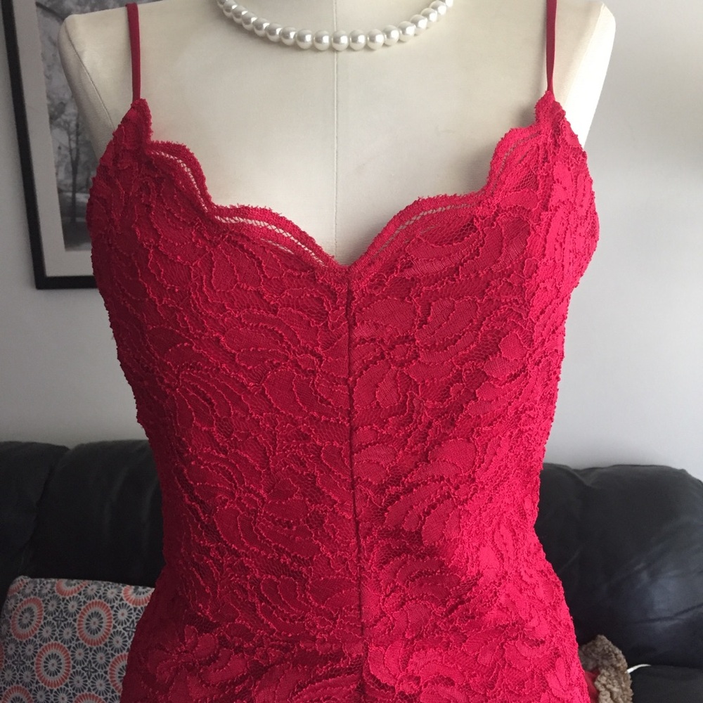 Jump Apparel Red Lace Sexy Dress like new 1/2 Jr. Impress on Valentines Day - Picture 3 of 10